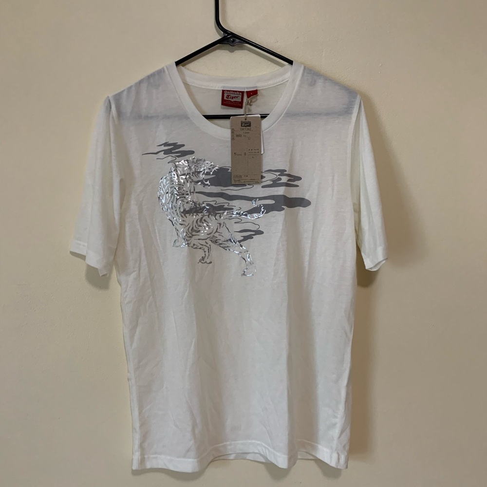 NWT Onitsuka Tiger White Tiger Tee | Size L - Women’s